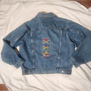 Rare Embroidered Pluto Dog Vintage Double use Jordache Jean Jacket Size Large